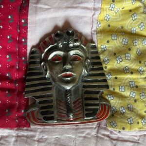 Silver Pharaoh Head Brooch